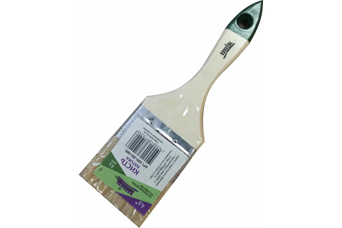 Кисть плоская 3/4" NATURA натуральная щетина UNIK (1200)							