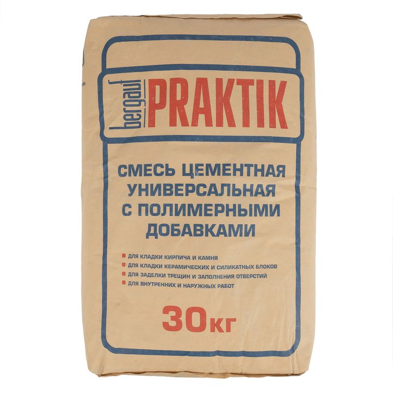 Смесь Praktik цементная универсальная с полимерными добавками ЗИМНЯЯ, 30 кг 1/48	