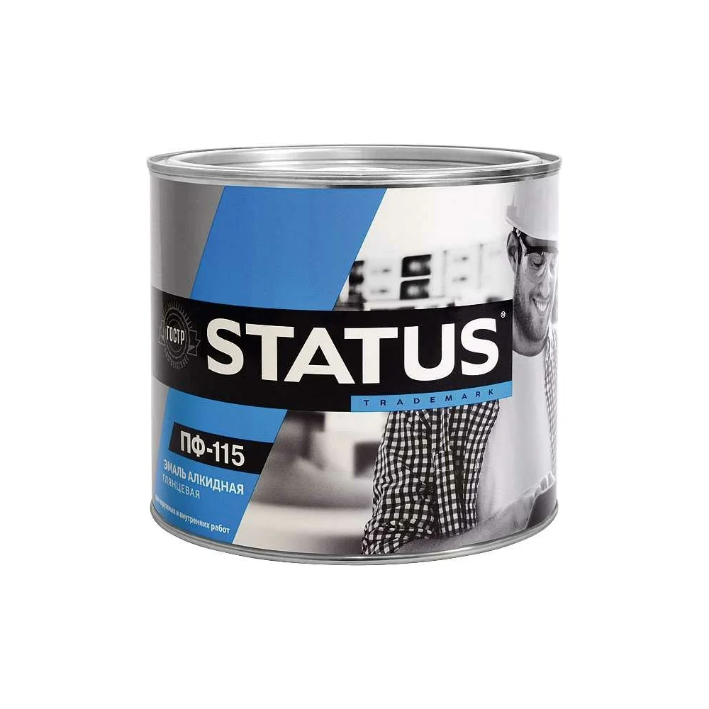Эмаль ПФ-115 "Status" ярко-зеленая (1,8 кг)/6 Радуга