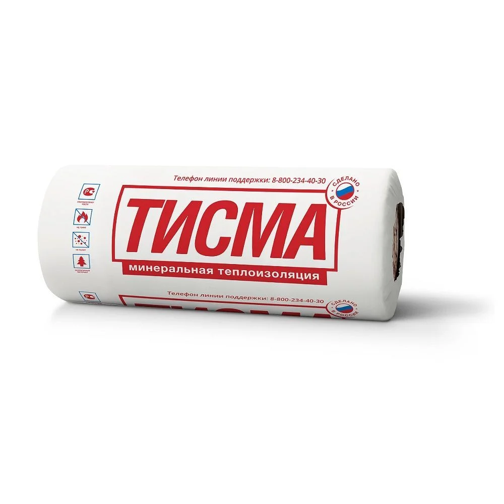                 Тепло- звукоизоляция ТИСМА TR 043  аквастатик (8300х1200х50х2 0,996м3) 40уп/пал/8*5уп пл. 11кг/м3