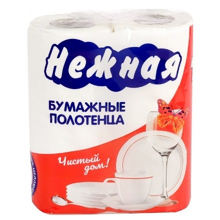 НЕЖНАЯ полотенца бумажные 2-сл 2шт/12уп